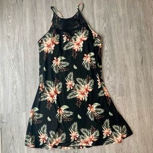 Black Floral Hawaiian Dress